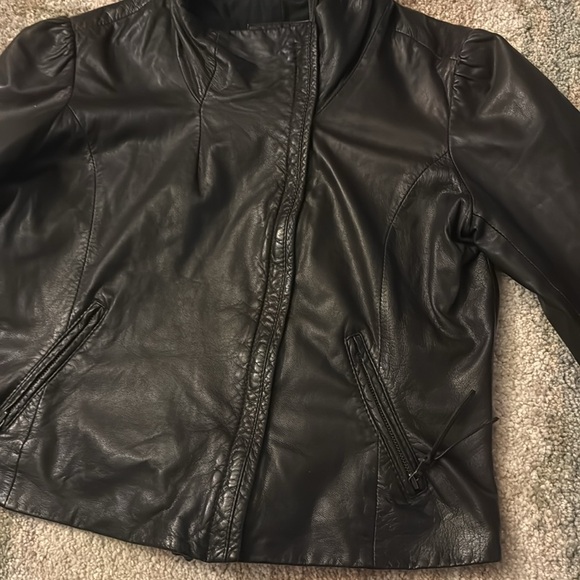 June vintage genuine leather jacket cropped - Picture 3 of 10
